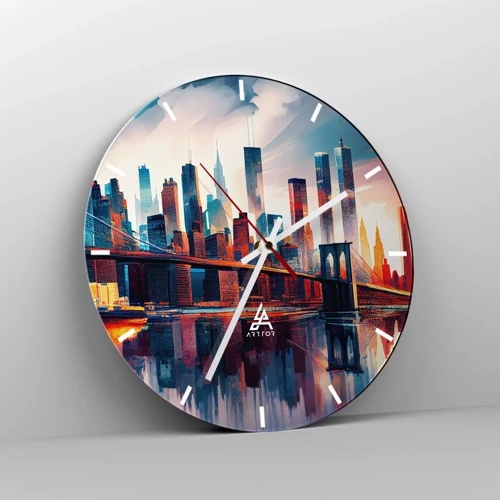 Wall clock - Clock on glass - Fabulous New York - 30x30 cm