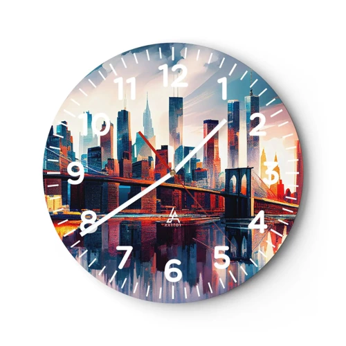 Wall clock - Clock on glass - Fabulous New York - 30x30 cm