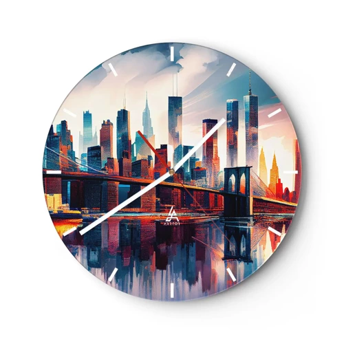 Wall clock - Clock on glass - Fabulous New York - 40x40 cm