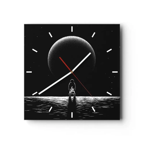 Wall clock - Clock on glass - Face to Face - 30x30 cm