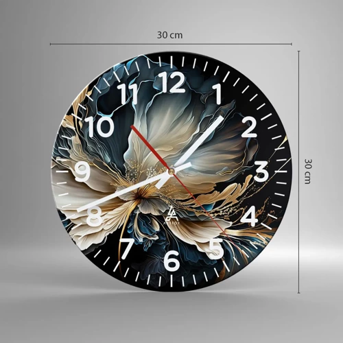 Wall clock - Clock on glass - Fairy Tale World of Ferns - 30x30 cm