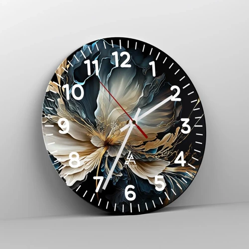 Wall clock - Clock on glass - Fairy Tale World of Ferns - 30x30 cm