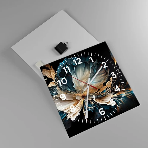 Wall clock - Clock on glass - Fairy Tale World of Ferns - 40x40 cm