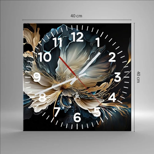 Wall clock - Clock on glass - Fairy Tale World of Ferns - 40x40 cm