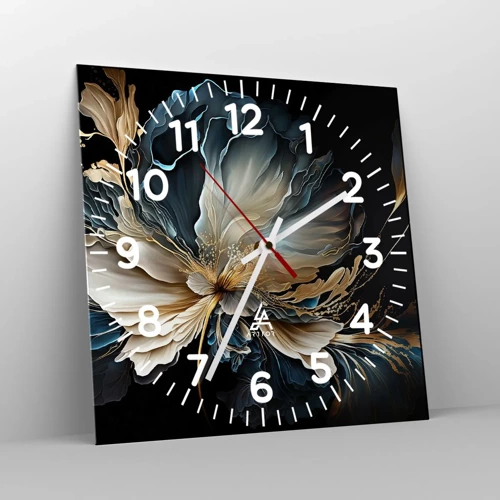 Wall clock - Clock on glass - Fairy Tale World of Ferns - 40x40 cm