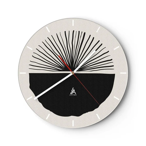 Wall clock - Clock on glass - Fan of Possibilities - 30x30 cm