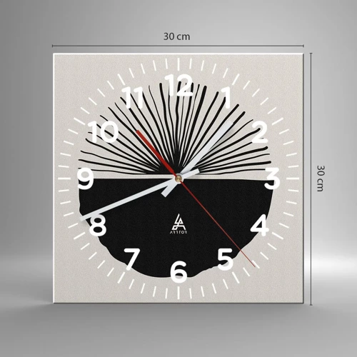 Wall clock - Clock on glass - Fan of Possibilities - 30x30 cm