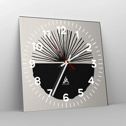 Wall clock - Clock on glass - Fan of Possibilities - 30x30 cm