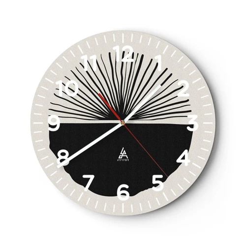 Wall clock - Clock on glass - Fan of Possibilities - 30x30 cm