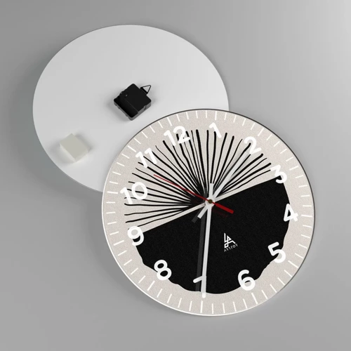 Wall clock - Clock on glass - Fan of Possibilities - 40x40 cm