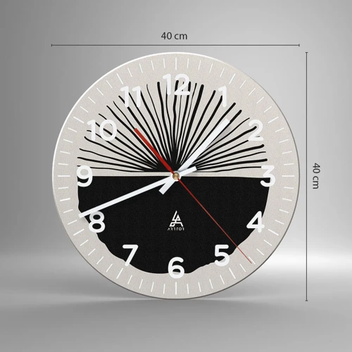 Wall clock - Clock on glass - Fan of Possibilities - 40x40 cm
