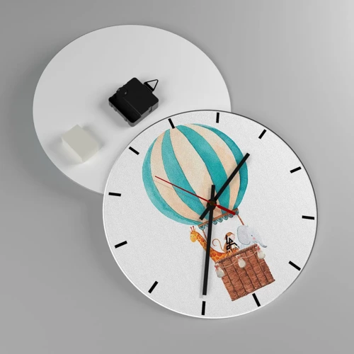 Wall clock - Clock on glass - Fantastic Trip - 30x30 cm