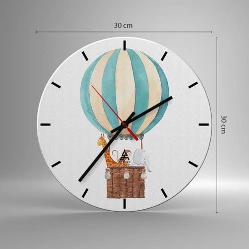 Wall clock - Clock on glass - Fantastic Trip - 30x30 cm