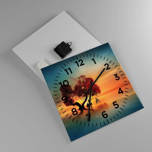 Wall clock - Clock on glass - Far Away and Lost to the World - 30x30 cm