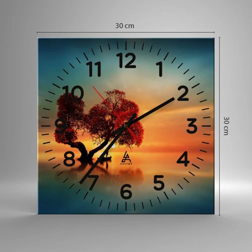 Wall clock - Clock on glass - Far Away and Lost to the World - 30x30 cm