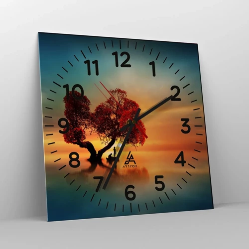 Wall clock - Clock on glass - Far Away and Lost to the World - 30x30 cm