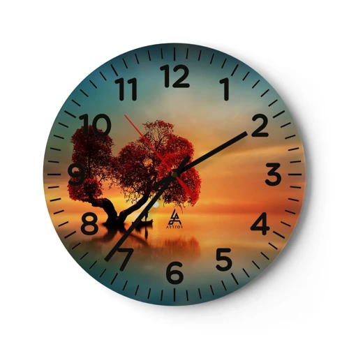 Wall clock - Clock on glass - Far Away and Lost to the World - 30x30 cm