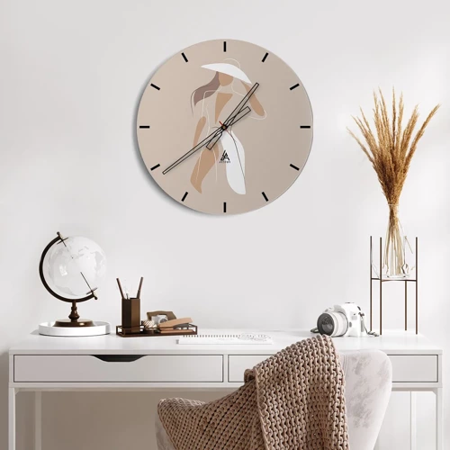 Wall clock - Clock on glass - Fashion Is Fun - 30x30 cm