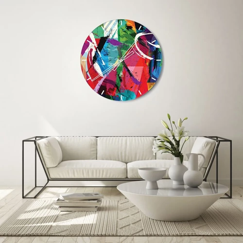 Wall clock - Clock on glass - Fast, Vividly and Jamming - 30x30 cm