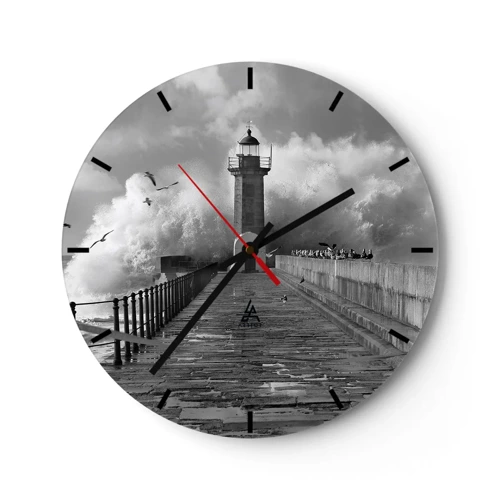 Wall clock - Clock on glass - Fearless - 30x30 cm