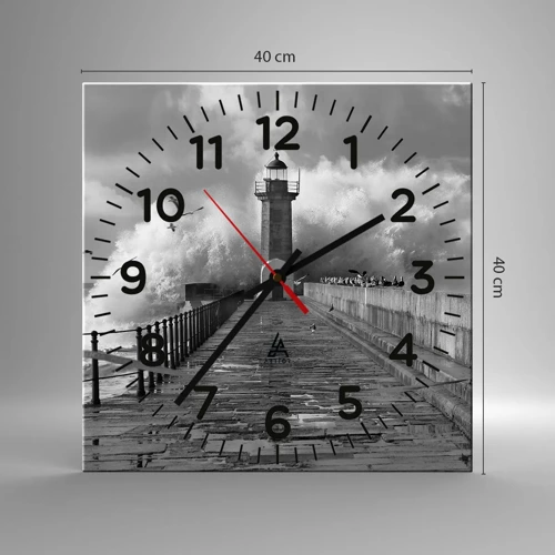 Wall clock - Clock on glass - Fearless - 40x40 cm