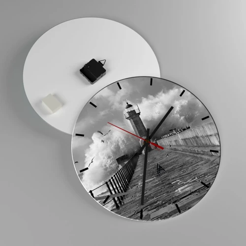 Wall clock - Clock on glass - Fearless - 40x40 cm