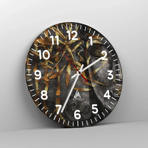 Wall clock - Clock on glass - Feel the Peace - 30x30 cm