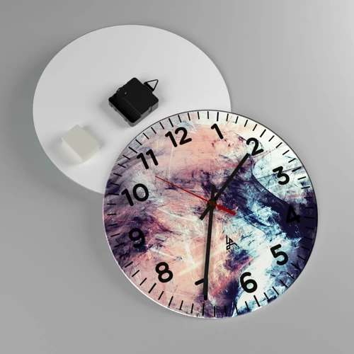 Wall clock - Clock on glass - Feel the Wind - 30x30 cm