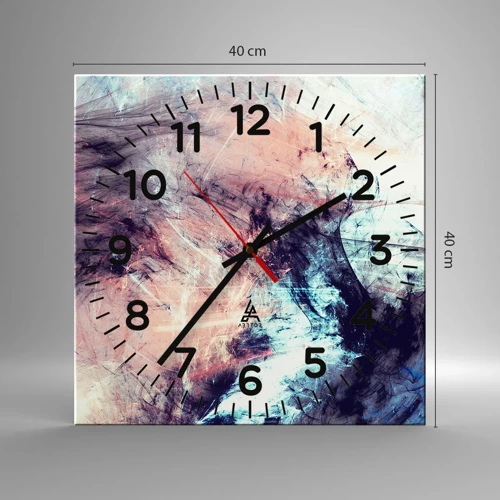 Wall clock - Clock on glass - Feel the Wind - 40x40 cm