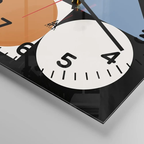 Wall clock - Clock on glass - Figure System - 40x40 cm