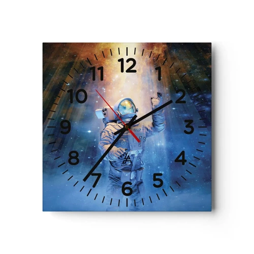 Wall clock - Clock on glass - Finally at the Destination - 30x30 cm