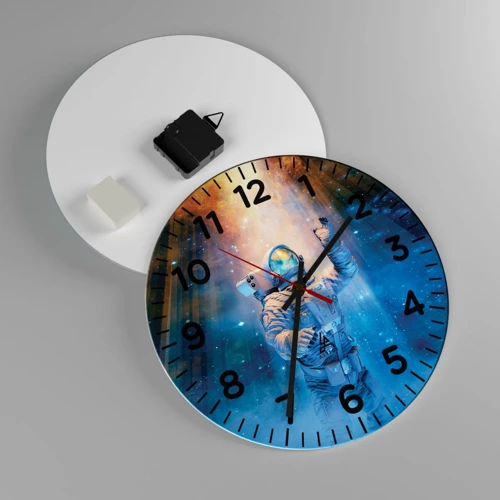 Wall clock - Clock on glass - Finally at the Destination - 30x30 cm