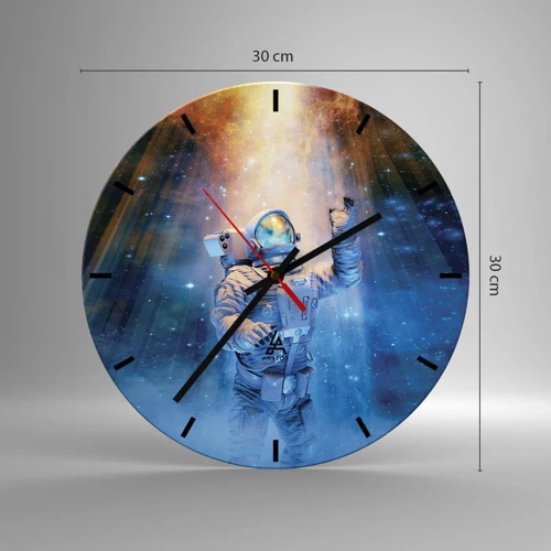 Wall clock - Clock on glass - Finally at the Destination - 30x30 cm