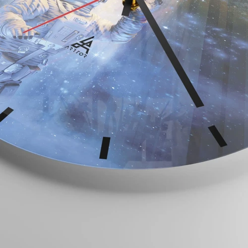 Wall clock - Clock on glass - Finally at the Destination - 30x30 cm