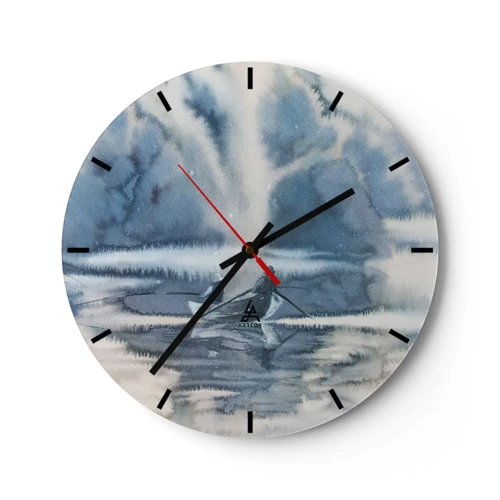 Wall clock - Clock on glass - Fishermen in Their Paradise - 30x30 cm