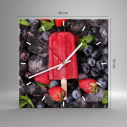 Wall clock - Clock on glass - Flavour of Hot Summer - 30x30 cm