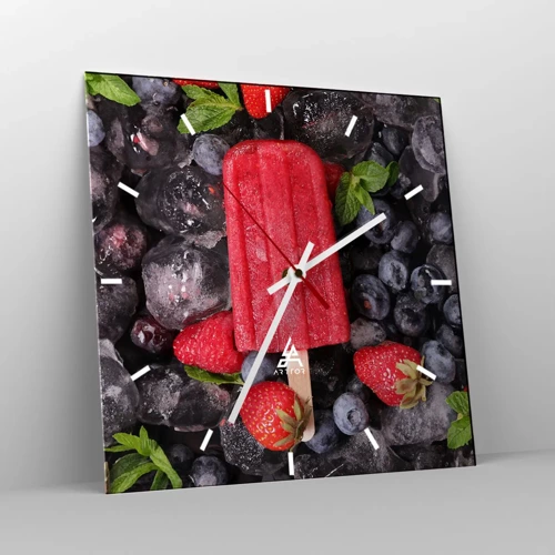 Wall clock - Clock on glass - Flavour of Hot Summer - 30x30 cm