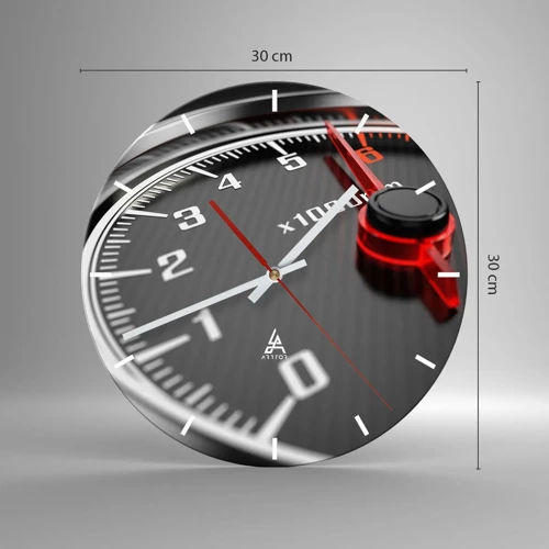 Wall clock - Clock on glass - Floor it - 30x30 cm