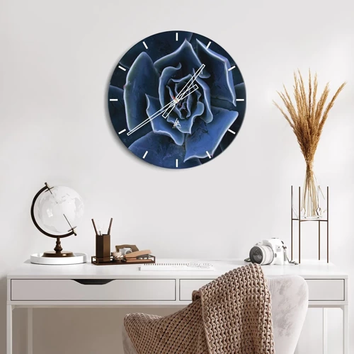 Wall clock - Clock on glass - Flower of the Desert - 30x30 cm