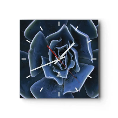 Wall clock - Clock on glass - Flower of the Desert - 40x40 cm