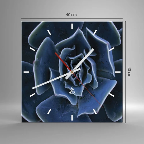 Wall clock - Clock on glass - Flower of the Desert - 40x40 cm
