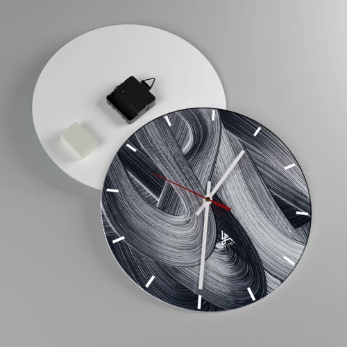 Wall clock - Clock on glass - Fluidity of Reality - 30x30 cm