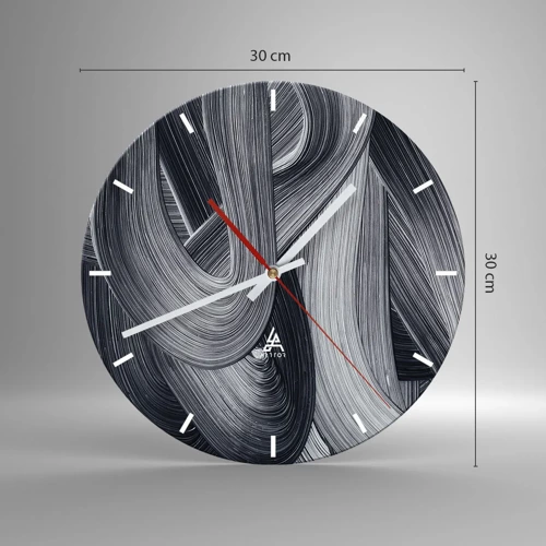 Wall clock - Clock on glass - Fluidity of Reality - 30x30 cm