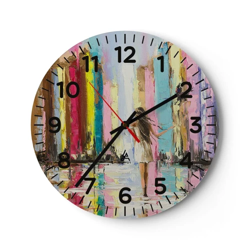 Wall clock - Clock on glass - Follow Me - 30x30 cm