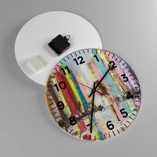 Wall clock - Clock on glass - Follow Me - 30x30 cm