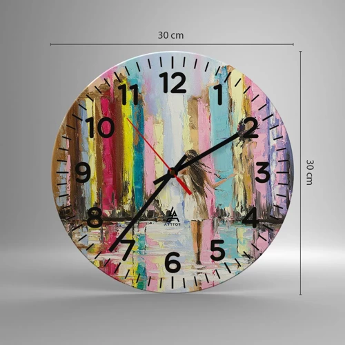 Wall clock - Clock on glass - Follow Me - 30x30 cm