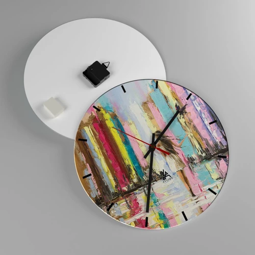 Wall clock - Clock on glass - Follow Me - 40x40 cm