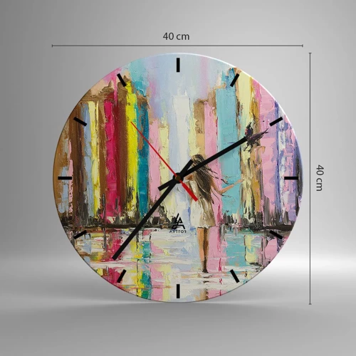 Wall clock - Clock on glass - Follow Me - 40x40 cm