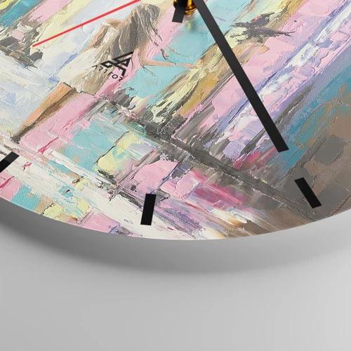 Wall clock - Clock on glass - Follow Me - 40x40 cm