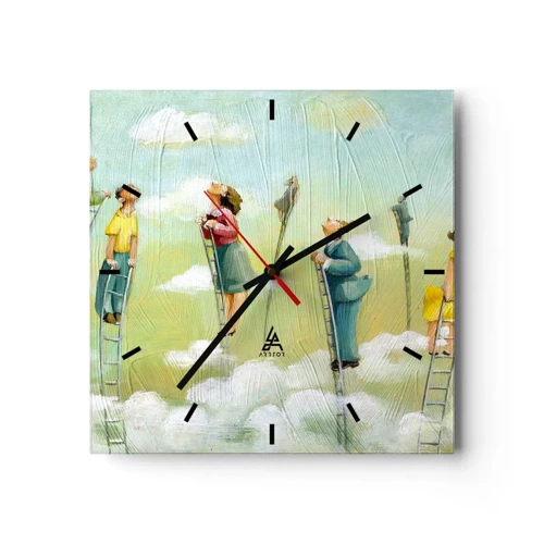 Wall clock - Clock on glass - Following the Dream - 40x40 cm